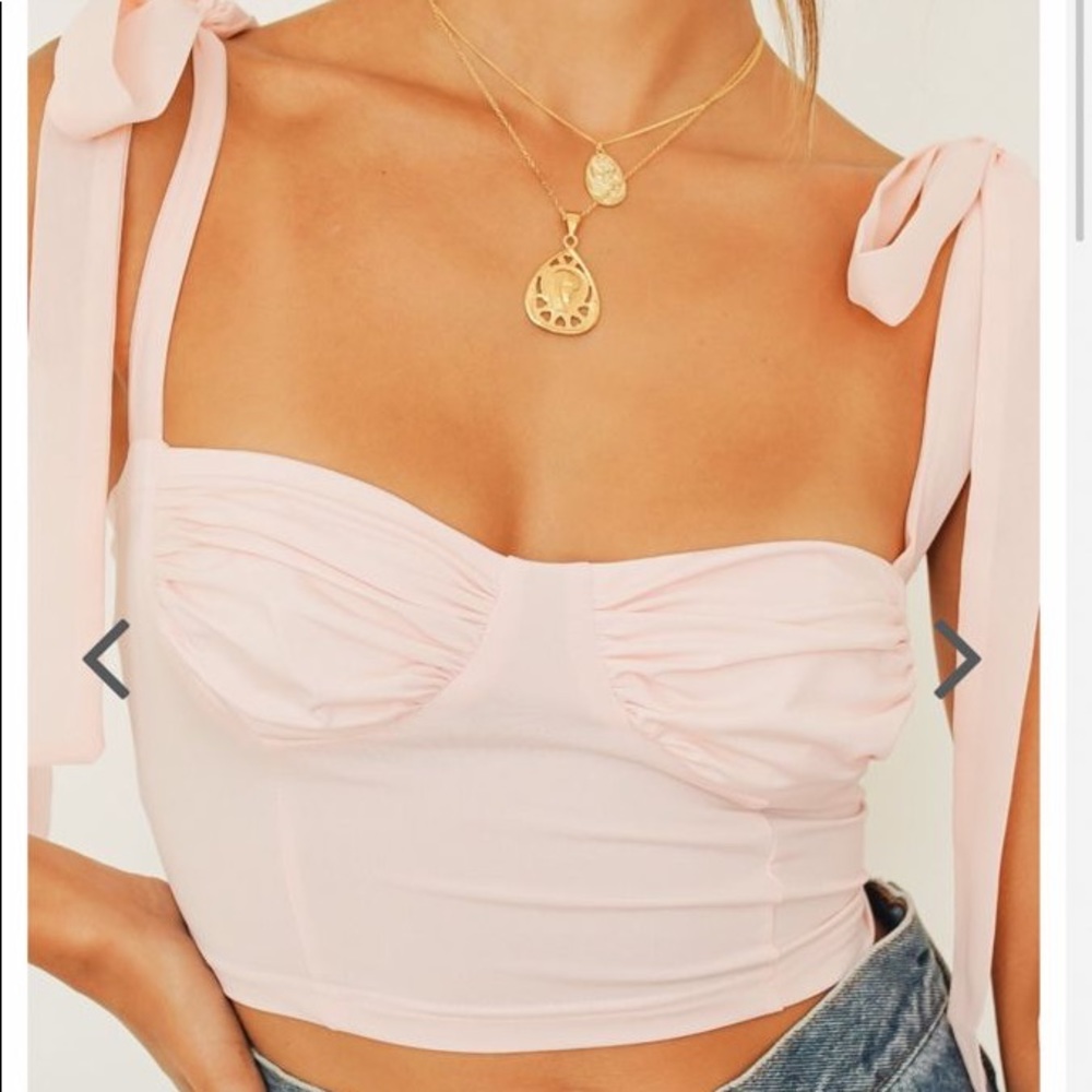 Verge Girl Italian Style Tie Top Pink XS